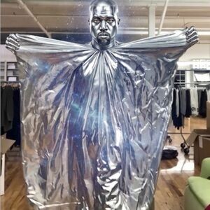KANYE WEST X LAA METALLIC SILVER SUNDAY SERVICE ROBES- SILVER SURFER ROBE SAMPLE